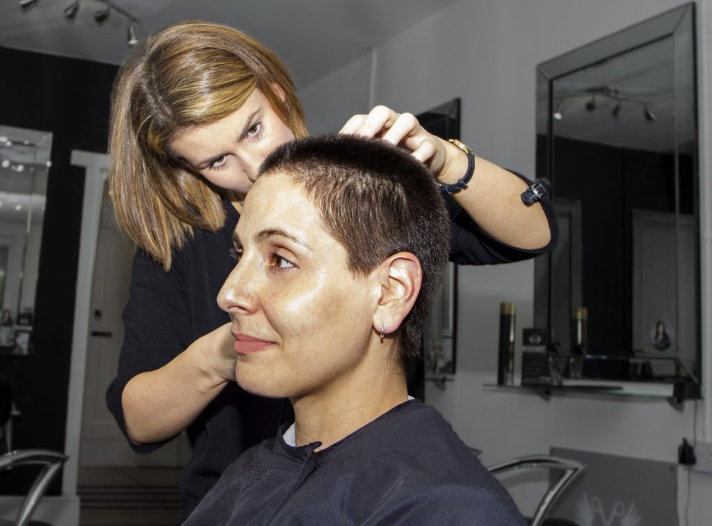 Woman with short hair