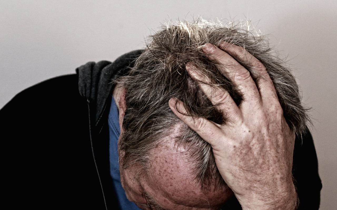 Man with head lice